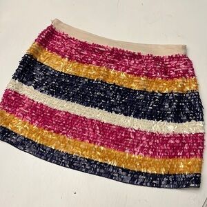 Club Monaco Stripped Dazzle Lined Skirt Evening Wear Side Zipper